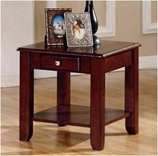 nelson wood cherry color end table w drawer time left