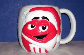 LG M & MS WHITE & RED SANTA COFFEE MUG CUP OR PLANTER BY GALERIE 