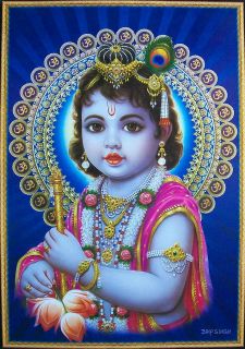 Baby Krishna Lord Krishna   Beautiful Poster   21x31 (#BK01)
