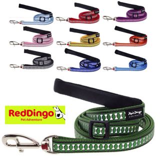 RED DINGO Adjustable Length Safety Dog Leash  REFLECTIVE Bones Lead 4 