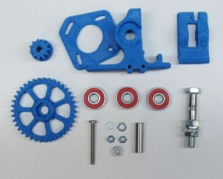 The Reprap eckstruder kit in Blue ABS, (replaces Wades & Gregs 