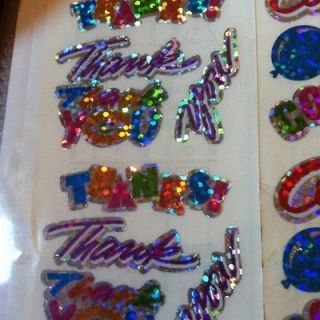 35 sheets stickers hambly glitter q6 thank you for cards