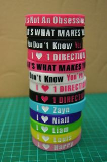 One Direction Silicone Wrist Band Bracelet 1 D 1D I Love Harry Styles 