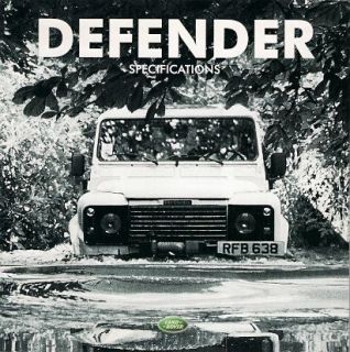 Land Rover Defender 2001 02 UK Market Specification Brochure 90 110 