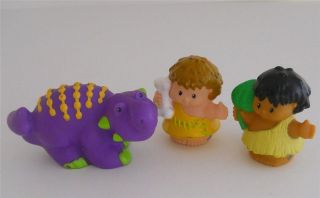 fisher price little people dinosaur with 2 cavemen a* time