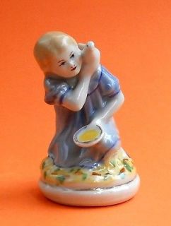 Soviet Russian Ukrainian porcelain figurine Girl with dove 60`s 