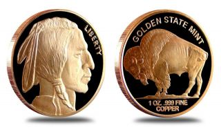 Buffalo Nickel ♦ 10 New Coins ♦ 1 oz each ♦.999 Copper Bullion 