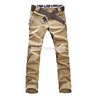 Fashion Mens Stylish Designed Straight Slim Fit Trousers Casual Long 
