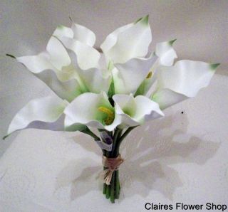 CALLA LILY BUNDLE x 12 WHITE   WEDDING/SILK/ARTIFICIAL FLOWERS