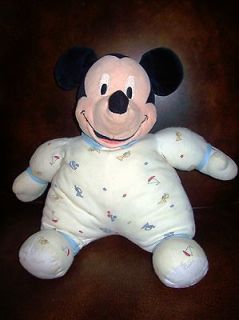  baby MICKEY MOUSE stuffed plush vintage rattle jingles 14 
