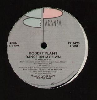 Dance On My Own by Robert Plant near mint es Paranza promo 12 Hip 