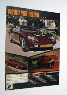 fiberfab avenger sports car body kit 1971 print ad time