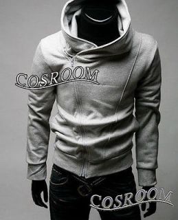   Creed Revelations Desmond Miles Cosplay Costume Hoodie Grey Coat