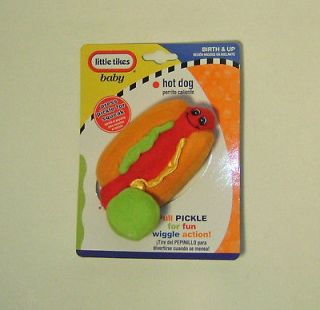Little Tikes Hot Dog Plush Baby Toy Pull Pickle and it Vibrates