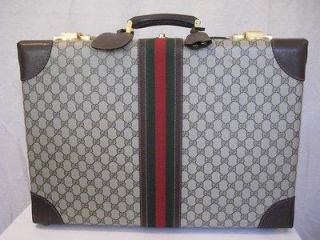 Rare Gucci signature logo hard case carry on suitcase luggage in brown