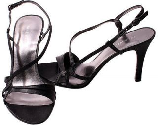 nine west women shoes black satin champagne dress heels more
