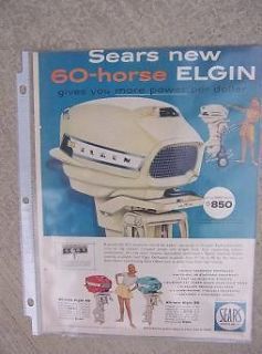 1959  Elgin Outboard Motor Full Page Color Ad Elgin 40 25 Auto 
