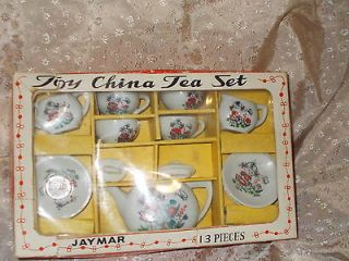 Vintage Jaymar 13 piece Toy China Tea Set With Original Box Nice *Make 