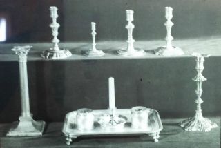 Examples of 18th Century English Silver Candlesticks, Magic Lantern 