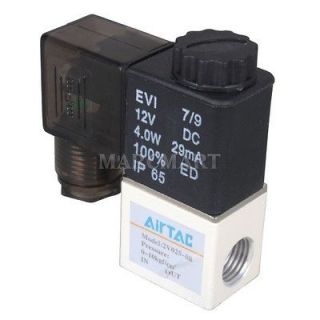 New DC 12V 3W 2 Position 2 Way Solenoid Valve F Electric Pneumatic 