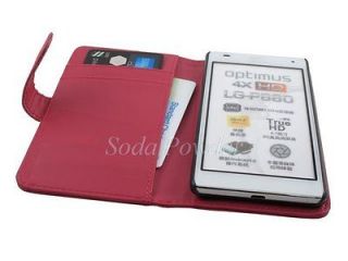   Type Leather Case Pouch with Slots for LG Optimus 4X HD P880 (Cherry