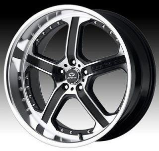 20 inch staggered lorenzo WL021 black wheels rims 5x4.5 5x114.3