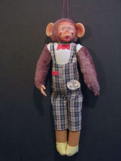 vintage mono the monkey doll by burmel c1950 japan vg+