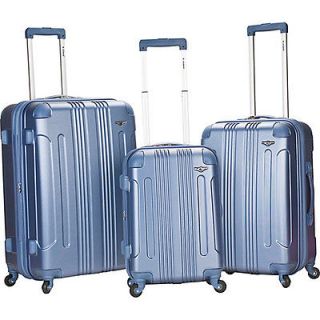 rockland luggage sonic 3 piece hardside spinner set expedited shipping