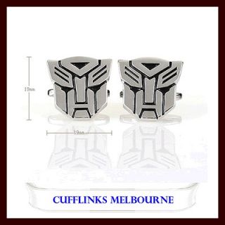 Stainless Steel Mens Silver Transformers Autobots Cufflinks