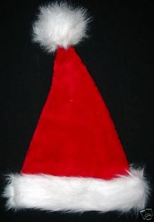   and White Santas Best Hat Cap Faux Fur Pom Pom and Band Size Small S