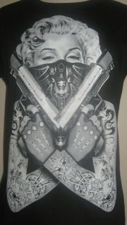 Marilyn Monroe rhinestone shirt tattoo guns s xl 2xl 