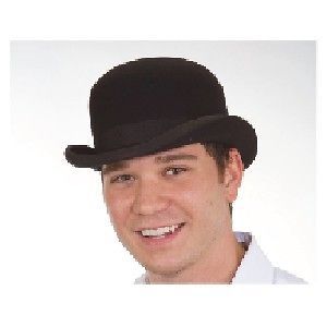 NEW MENS BLACK WOOL DERBY HAT WITH BLACK BAND PROM SCHOOL EVENT 