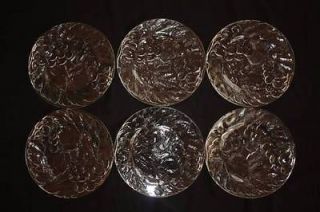 KIG Indonesia Glassware Set of 6 Clear Vintage Grape Design 1 plate 