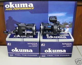OKUMA MAGDA PRO MA 20DX TROLLING REELS WITH LINE COUNTER 2 REELS
