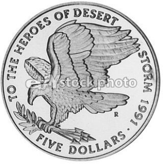 Marshall Islands 5 Dollars, 1991, To the Heroes of Desert Storm