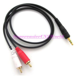   Quality 3.5mm Male to AV 2 RCA Stereo Audio Cable for Ipod  Phone