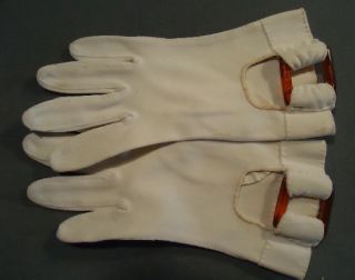   White Short Sporty Tortoise ring fabric cloth gloves FREE SHIP