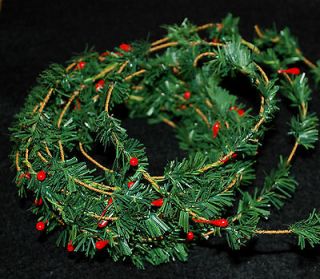 15 feet mini ming pine garland w red pip berries