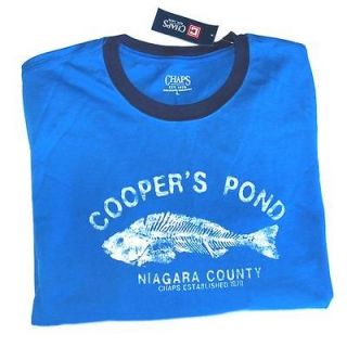CHAPS COOPERS POND NIAGARA COUNTY FISH BONES T SHIRT LARGE NEW