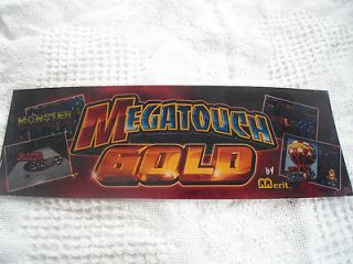 megatouch gold bartop arcade marquee from canada 