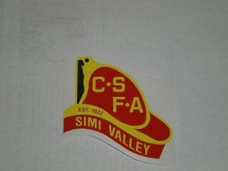 CSFA SIMI VALLEY FIRE HELMET DECAL STICKER FIREFIGHTING
