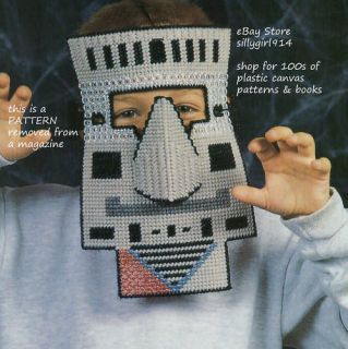 robot mask plastic canvas pattern patter n only time left