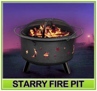 New 29.5 Fire Pit Bonfire BBQ Grill Backyard Garden Patio w/ Stand 