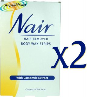 Nair 16 WAX STRIPS Waxing Body Hair Removal Legs Arms Bikini 