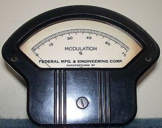 FEDERAL MFG & ENGINEERING CORP. MODULATION PERCENT METER 0 75
