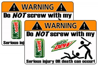 mtn dew mountain warning sticker decal drink 