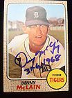 1968 Topps Detroit Tigers Denny McLain Signed Autographed #40