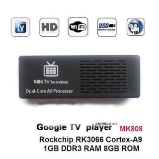 Dual core Android 4.1 MK808 Mini PC TV Box RK3066 1GB DRR3+8GB Nand 