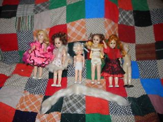 Lot of Hard Plastic Vintage Dress Me Doll Dolls 40s 50s Plus doll 