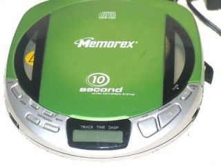 GREEN Memorex 10 sec Ultra Anti Portable CD Player+ AC/Car/Cassett​e 